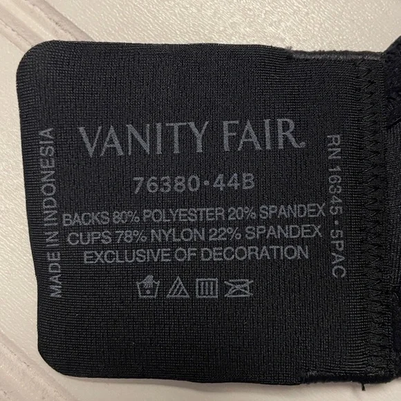Vanity Fair Beauty Back Black Bra-44B - Picture 8 of 9